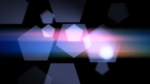 3d rendering of background light pentagons of different height. Digital techn Stock-Illustration