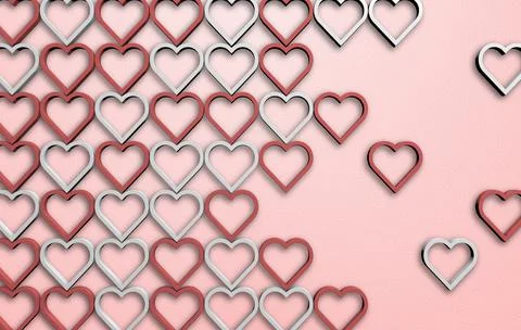 3D rendering background of many hearts Stock Illustration