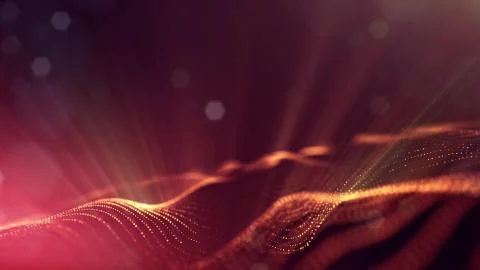 3d rendering background of microworld or sci-fi theme with glowing particles Illustrazione stock