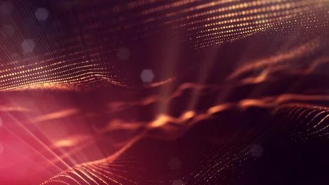 3d rendering background of microworld or sci-fi theme with glowing particles Stockillustratie