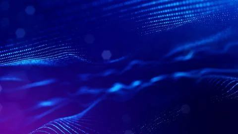 3d rendering background of microworld or sci-fi theme with glowing particles Illustrazione stock