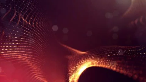 3d rendering background of microworld or sci-fi theme with glowing particles Stockillustratie