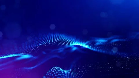 3d rendering background of microworld or sci-fi theme with glowing particles Stock Illustration