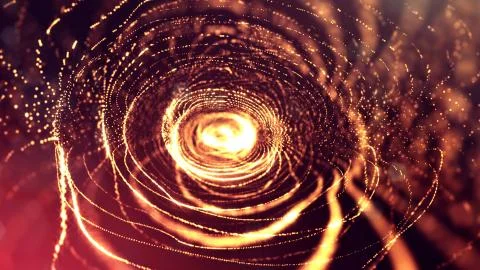 3d rendering background of microworld or sci-fi theme with glowing particles Illustrazione stock