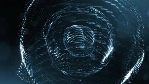 3d rendering background of microworld or sci-fi theme with glowing particles Illustrazione stock