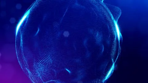 3d rendering background of microworld or sci-fi theme with glowing particles Illustrazione stock