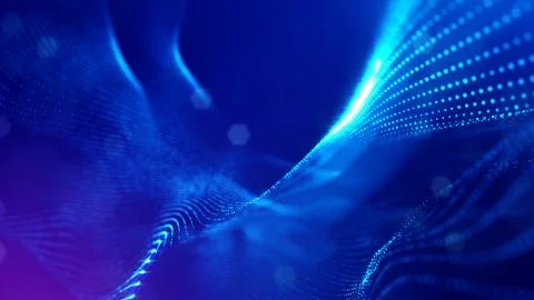 3d rendering background of microworld or sci-fi theme with glowing particles Stock Illustration