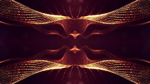 3d rendering background of microworld or sci-fi theme with glowing particles Illustrazione stock