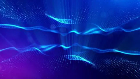 3d rendering background of microworld or sci-fi theme with glowing particles 库存插图