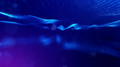 3d rendering background of microworld or sci-fi theme with glowing particles Stockillustratie