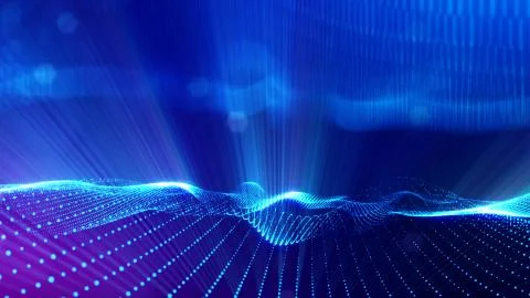 3d rendering background of microworld or sci-fi theme with glowing particles Stock Illustration