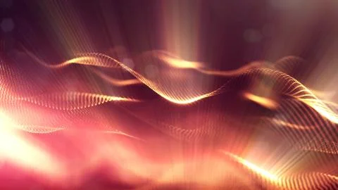 3d rendering background of microworld or sci-fi theme with glowing particles Illustrazione stock