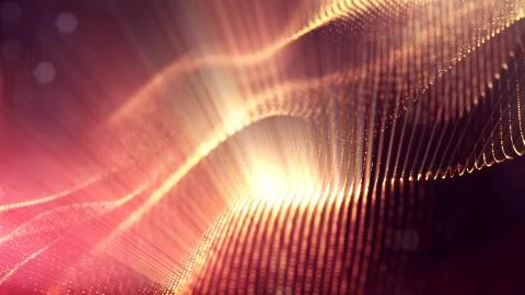 3d rendering background of microworld or sci-fi theme with glowing particles 库存插图
