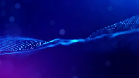 3d rendering background of microworld or sci-fi theme with glowing particles Stock Illustration