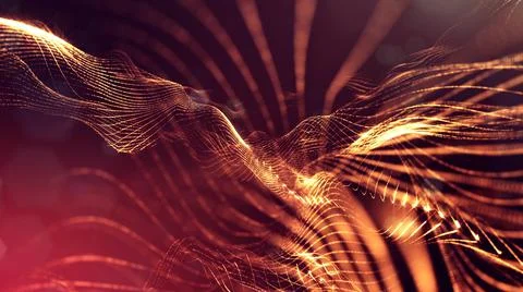 3d rendering background of microworld or sci-fi theme with glowing particles Stockillustratie