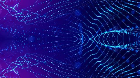 3d rendering background of microworld or sci-fi theme with glowing particles Stock Illustration