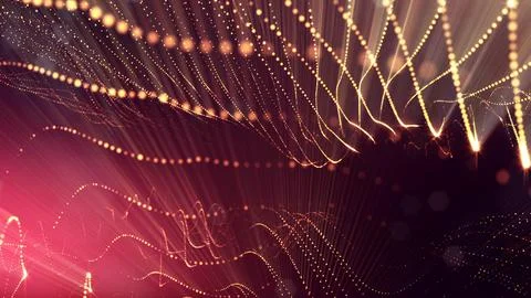 3d rendering background of microworld or sci-fi theme with glowing particles Illustrazione stock