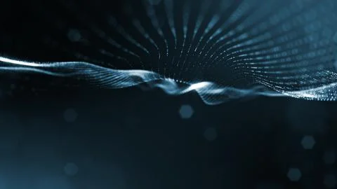 3d rendering background of microworld or sci-fi theme with glowing particles Illustrazione stock