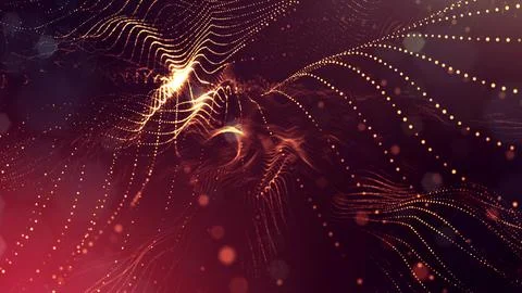 3d rendering background of microworld or sci-fi theme with glowing particles Stock Illustration