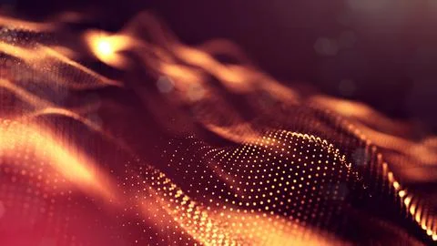 3d rendering background of microworld or sci-fi theme with glowing particles Illustrazione stock