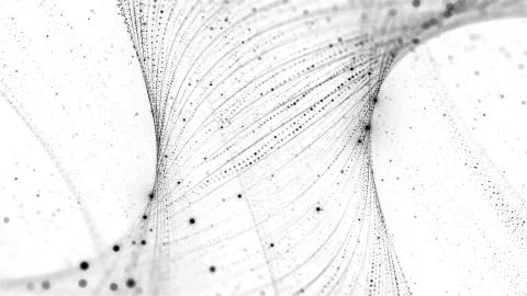 3d rendering background with twisted particle strings. Illustrazione stock