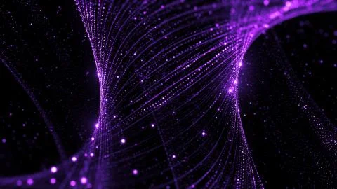 3d rendering background with twisted particle strings. Stock Illustration