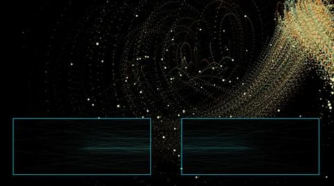 3d rendering background with twisted particle strings Stock Illustration