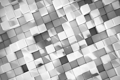 3D Rendering Background With White Cubes Stock Illustration