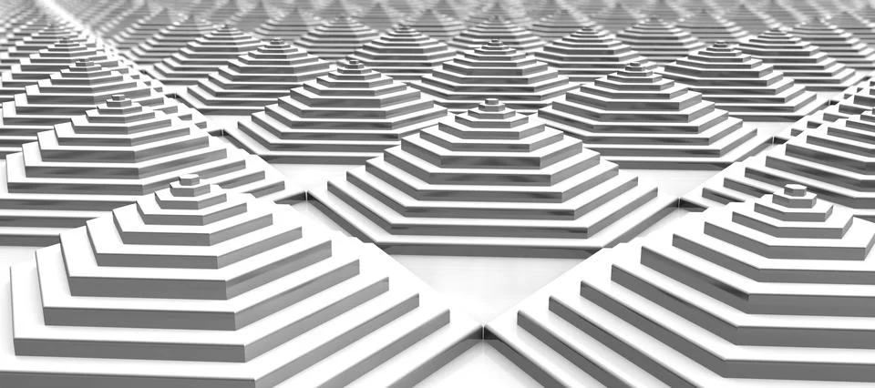 3D rendering background from white pyramids. 스톡 일러스트