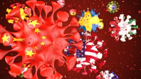 3D rendering bacteria Coronavirus 2019-nCoV in spherical shape with antennas Stock Illustration