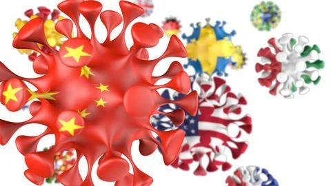 3D rendering bacteria Coronavirus 2019-nCoV in spherical shape with antennas Stock-Illustration