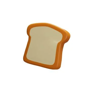 3d rendering baked bread slice. Stock Illustration