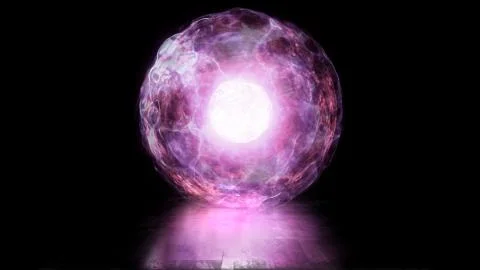 3D rendering ball of energy and plasma in the core of the reactor 스톡 일러스트
