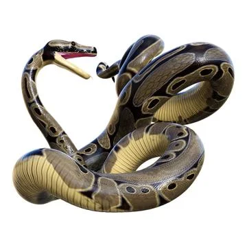 3D Rendering Ball Python on White Stock-Illustration