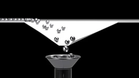 3D rendering of Balls arrange and funnel conversion rate concept, 3d Stock Illustration