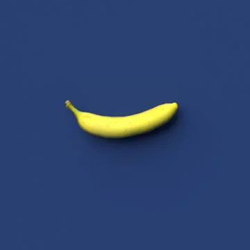 3D RENDERING OF A BANANA ON PLAIN BACKGROUND Ilustração Stock