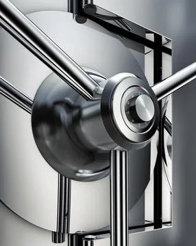 3d rendering of a bank vault Ilustración de archivo