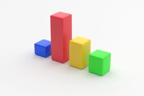 3D rendering bar chart isolated on white background. Stock Illustration