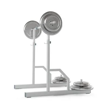 3D rendering of a barbell on a white background Stock Photos