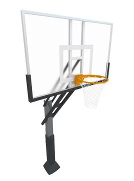 3D rendering of a basketball hoop on white background Stock Illustration