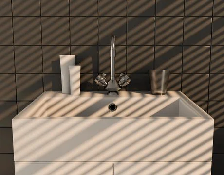 3D rendering bathroom sink Stock Illustration