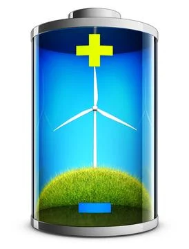 3D rendering of a battery Stock Illustration