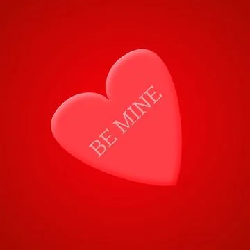 3D rendering BE MINE with heart shape Stock-Illustration
