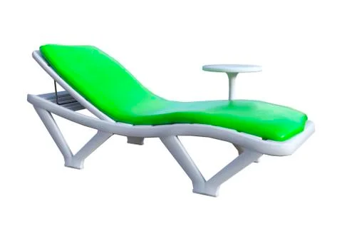 3D Rendering Beach Chair and Table on White Illustrazione stock