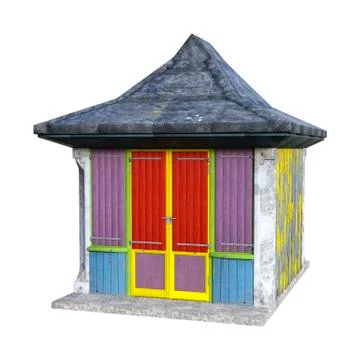 3D Rendering Beach Hut on White Stock Illustration