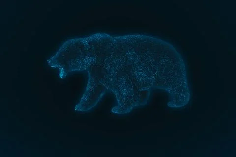 3d rendering of  bear. Digital graphics. Technology art image of World or Sto Stock Illustration