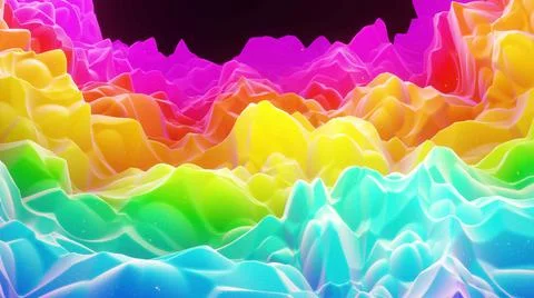 3d rendering. Beautiful abstract 3D background with gradient rainbow colors イラスト素材