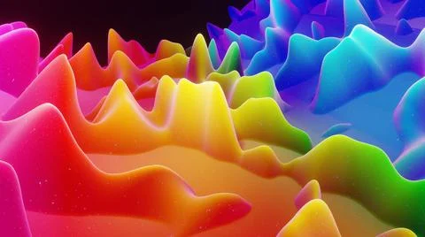 3d rendering. Beautiful abstract 3D background with gradient rainbow colors Illustrazione stock