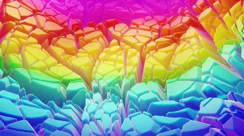 3d rendering. Beautiful abstract 3D background with gradient rainbow colors Stock Illustration