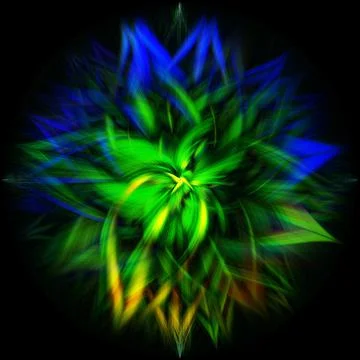 3D rendering of an beautiful abstract blue and green spiral background Stock Illustration